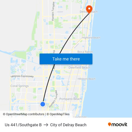 Us 441/Southgate B to City of Delray Beach map