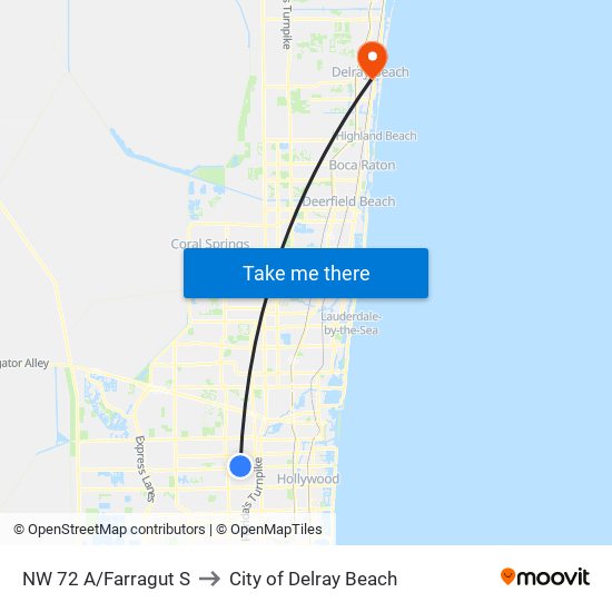 NW 72 A/Farragut S to City of Delray Beach map