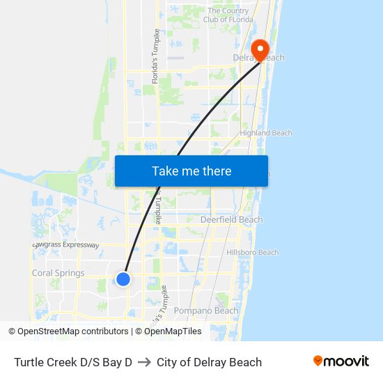 Turtle Creek D/S Bay D to City of Delray Beach map