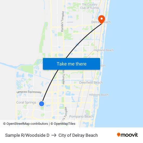 Sample R/Woodside D to City of Delray Beach map