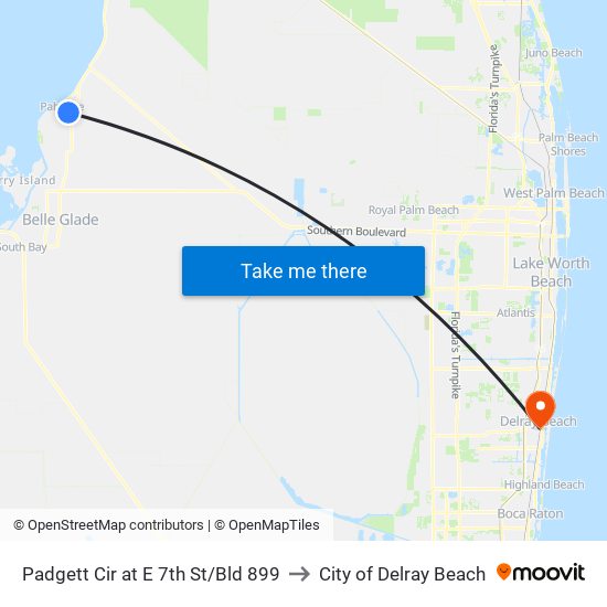Padgett Cir at  E 7th St/Bld 899 to City of Delray Beach map