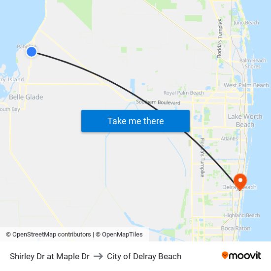 SHIRLEY DR at  MAPLE DR to City of Delray Beach map