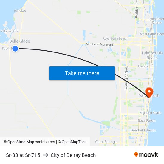 SR-80 at SR-715 to City of Delray Beach map