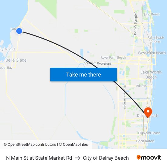 N Main St at State Market Rd to City of Delray Beach map