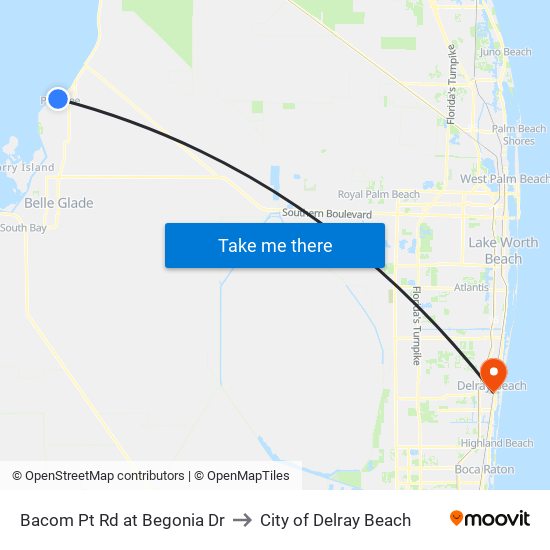 Bacom Pt Rd at Begonia Dr to City of Delray Beach map