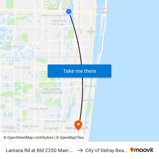 Lantana Rd at Bld 2350 Main Ent to City of Delray Beach map