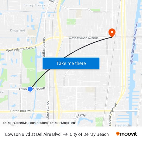 Lowson Blvd at Del Aire Blvd to City of Delray Beach map