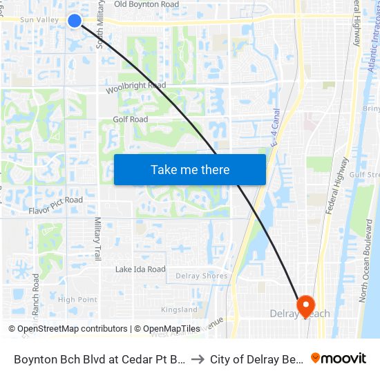 Boynton Bch Blvd at Cedar Pt Blvd 1 to City of Delray Beach map