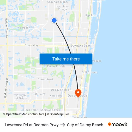 Lawrence Rd at  Redman Prwy to City of Delray Beach map