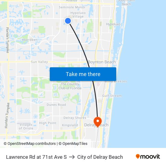 Lawrence Rd at  71st Ave S to City of Delray Beach map