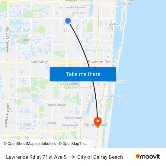 LAWRENCE RD at  71ST AVE S to City of Delray Beach map