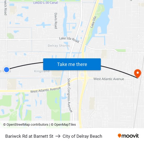 Bariwck Rd at  Barnett St to City of Delray Beach map