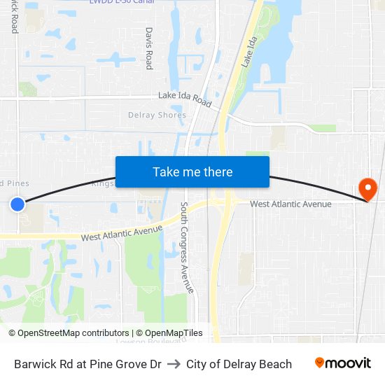 Barwick Rd at  Pine Grove Dr to City of Delray Beach map
