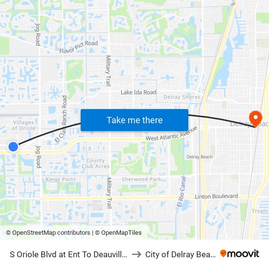 S Oriole Blvd at  Ent To Deauville C to City of Delray Beach map