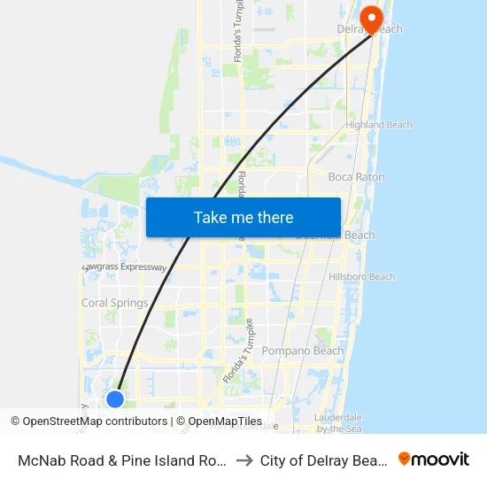McNab Road & Pine Island Road to City of Delray Beach map