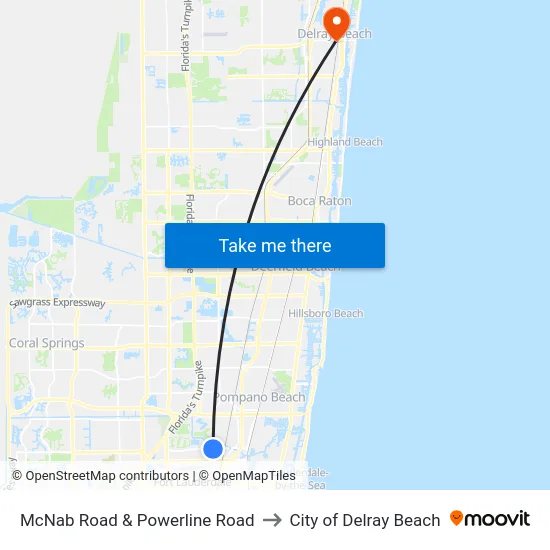 McNab Road & Powerline Road to City of Delray Beach map