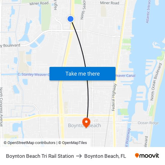 Us to Boynton Beach, FL map
