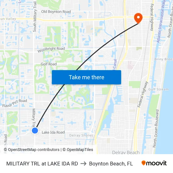 MILITARY TRL at  LAKE IDA RD to Boynton Beach, FL map