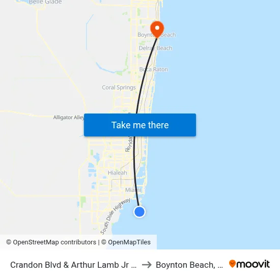 Crandon Blvd & Arthur Lamb Jr Rd to Boynton Beach, FL map