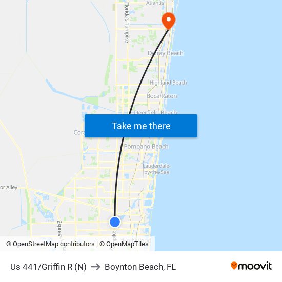 US 441/GRIFFIN R (N) to Boynton Beach, FL map