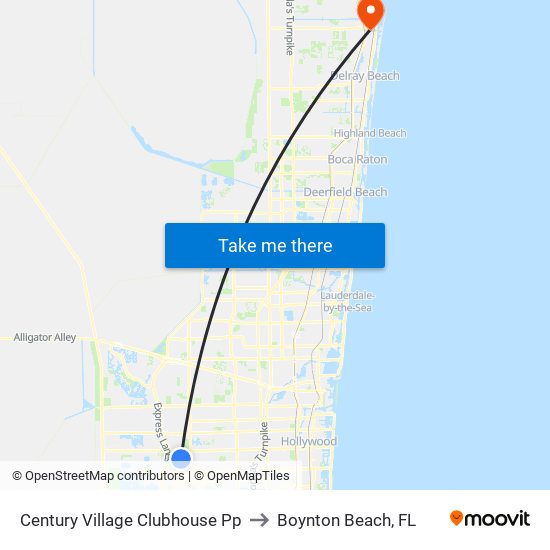 Century Village Clubhouse Pp to Boynton Beach, FL map