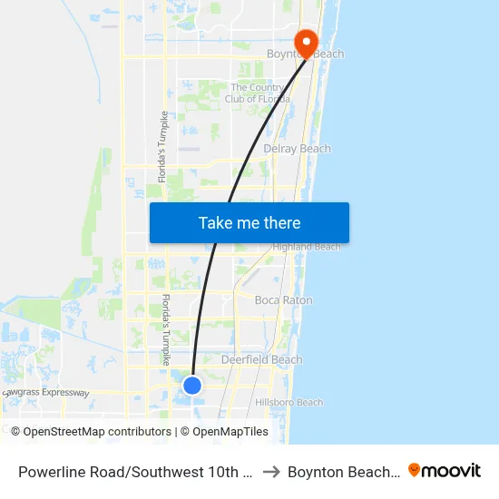 Powerline Road/Southwest 10th Street to Boynton Beach, FL map