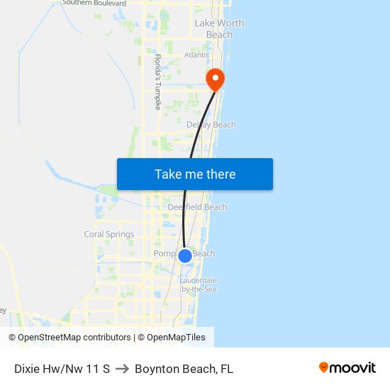 Dixie Hw/Nw 11 S to Boynton Beach, FL map