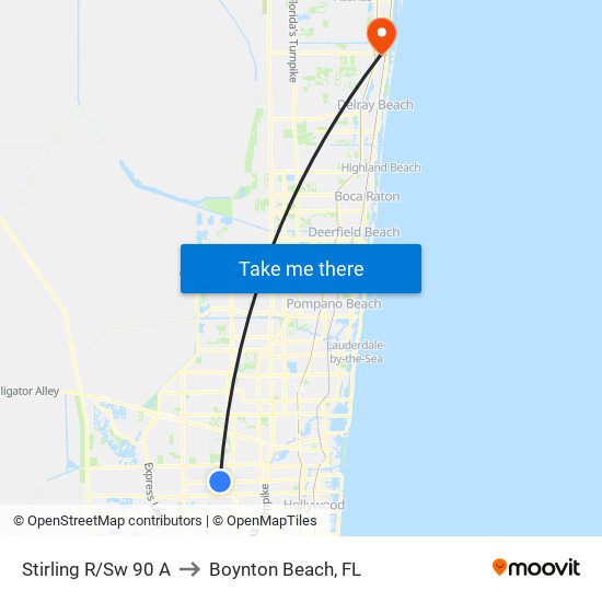 Stirling R/Sw 90 A to Boynton Beach, FL map