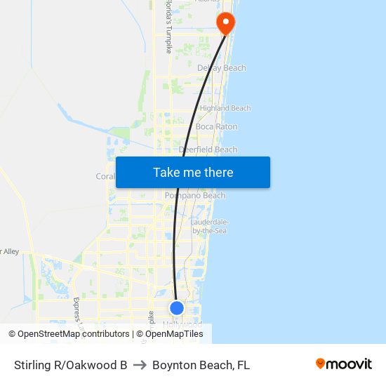 STIRLING R/OAKWOOD B to Boynton Beach, FL map