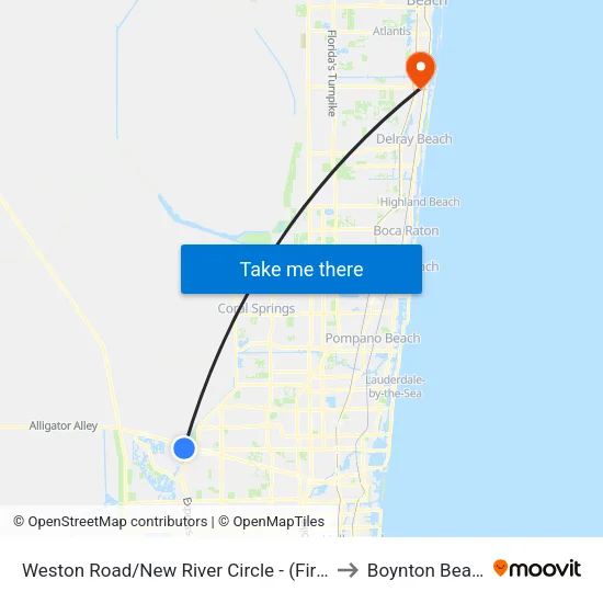Weston Road/New River Circle - (Fire Station 83) to Boynton Beach, FL map