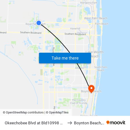 Okeechobee Blvd at Bld10998 M Ent to Boynton Beach, FL map