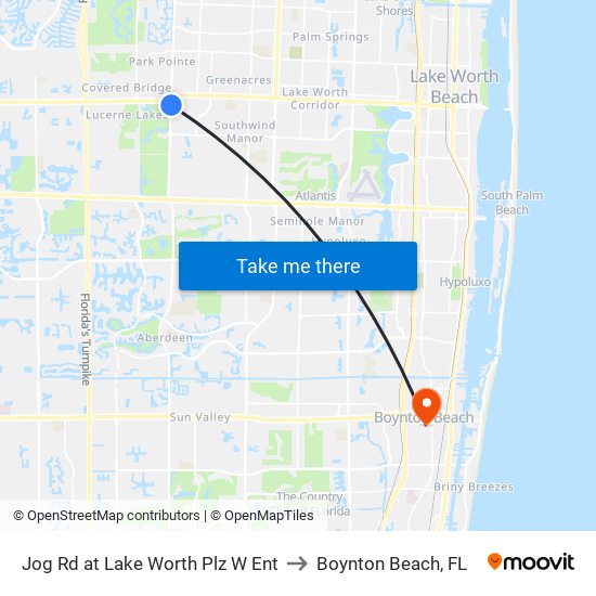 Jog Rd at  Lake Worth Plz W Ent to Boynton Beach, FL map