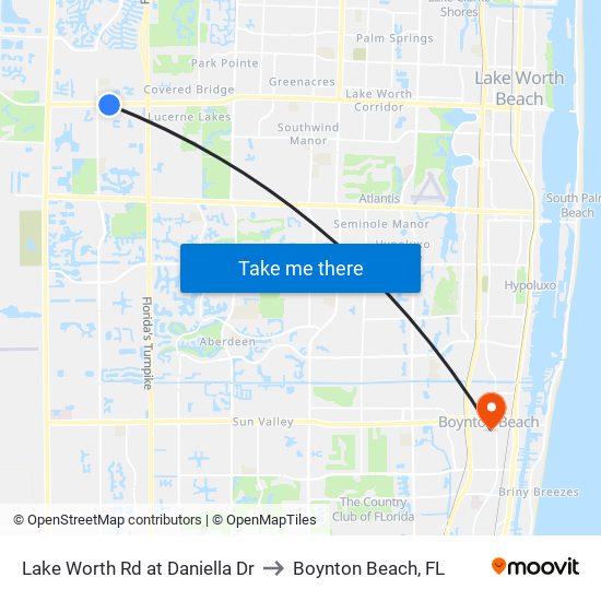 LAKE WORTH RD at DANIELLA DR to Boynton Beach, FL map