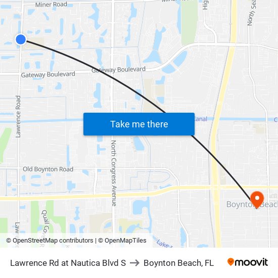 Lawrence Rd at  Nautica  Blvd S to Boynton Beach, FL map