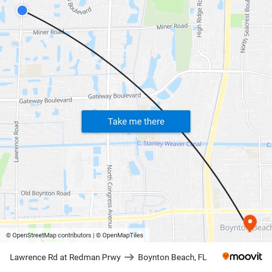 Lawrence Rd at  Redman Prwy to Boynton Beach, FL map