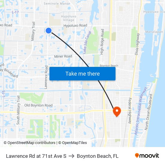 LAWRENCE RD at  71ST AVE S to Boynton Beach, FL map