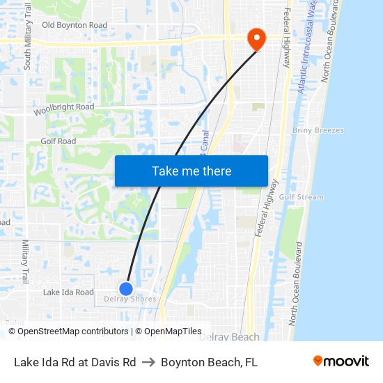 LAKE IDA RD at  DAVIS RD to Boynton Beach, FL map