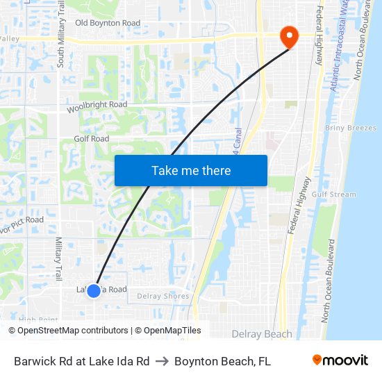 Barwick Rd at  Lake Ida Rd to Boynton Beach, FL map