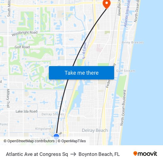 ATLANTIC AVE at  CONGRESS SQ to Boynton Beach, FL map