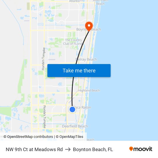 NW 9TH CT at MEADOWS RD to Boynton Beach, FL map