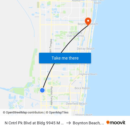 N Cntrl Pk Blvd at Bldg 9945 M Ent to Boynton Beach, FL map