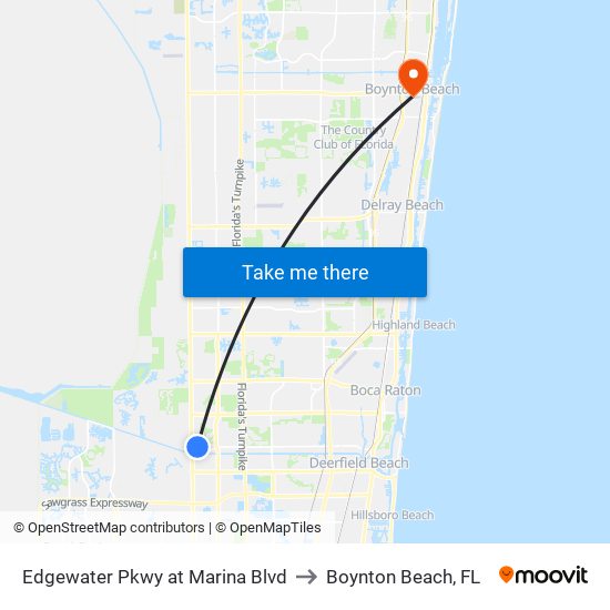 EDGEWATER PKWY at  MARINA BLVD to Boynton Beach, FL map