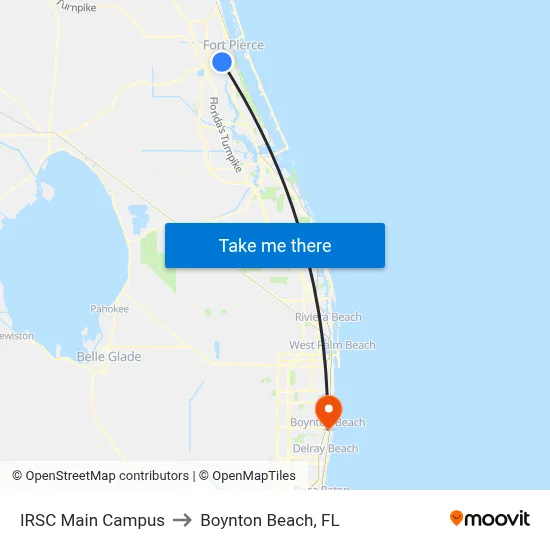 IRSC Main Campus to Boynton Beach, FL map