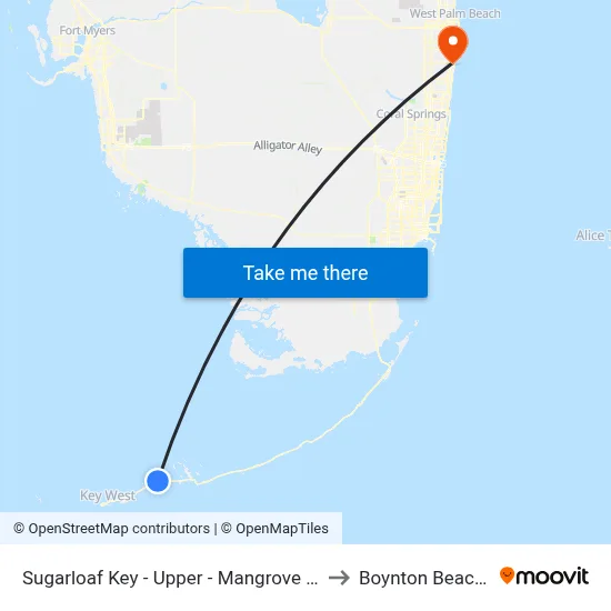 Sugarloaf Key - Upper - Mangrove Mama's to Boynton Beach, FL map