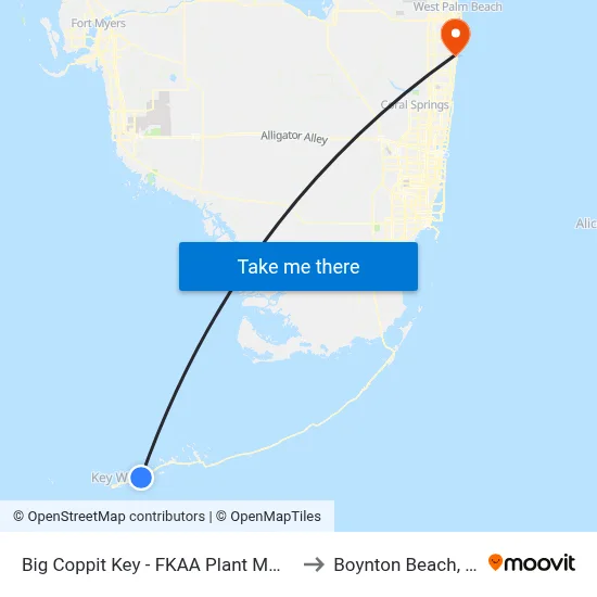Big Coppit Key - FKAA Plant MM10 to Boynton Beach, FL map