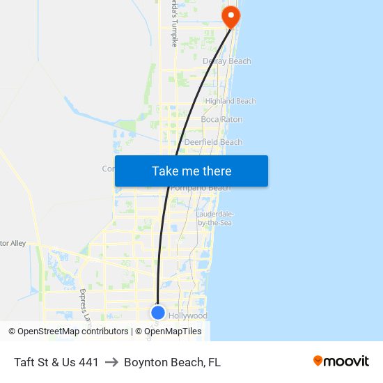 Taft St & Us 441 to Boynton Beach, FL map