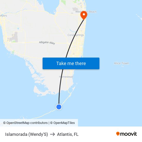 Islamorada (Wendy'S) to Atlantis, FL map