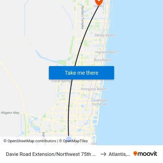 Davie Road Extension/Northwest 75th Terrace to Atlantis, FL map