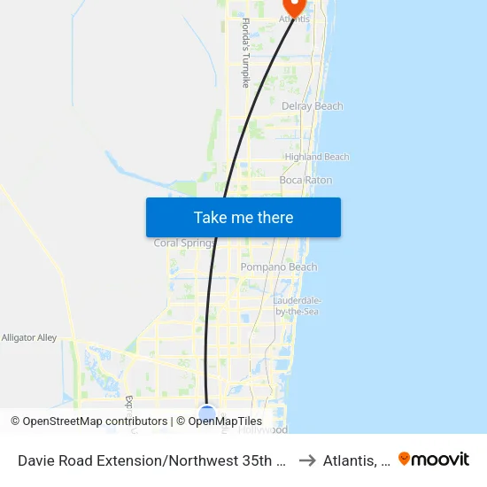 Davie Road Extension/Northwest 35th Street to Atlantis, FL map
