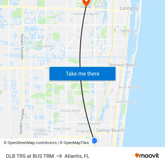 DLB TRS at  BUS TRM to Atlantis, FL map